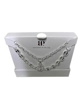 Bomb Party Nautical Dreams Silver Plated Necklace with Cubic Zirconia Pendant